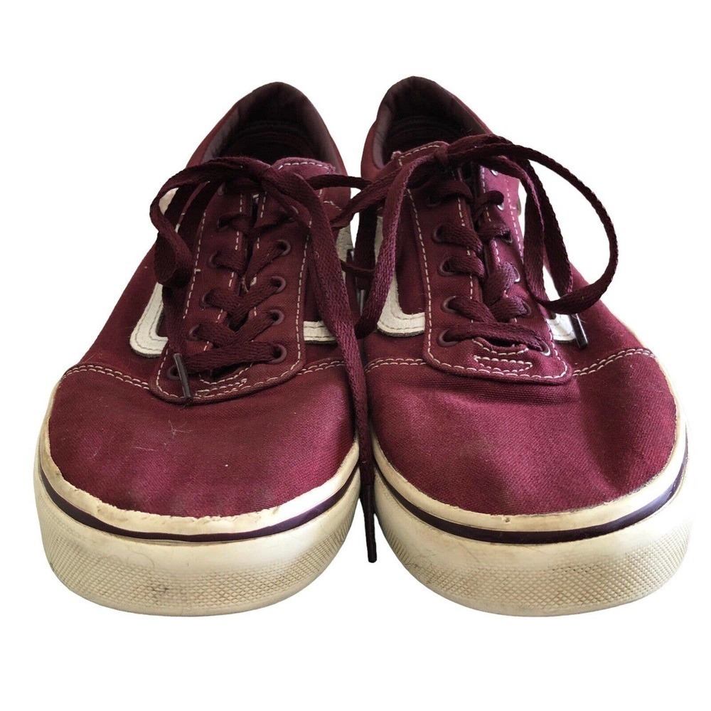 Vans Off The Wall Maroon And White Youth Size 7 Great condition